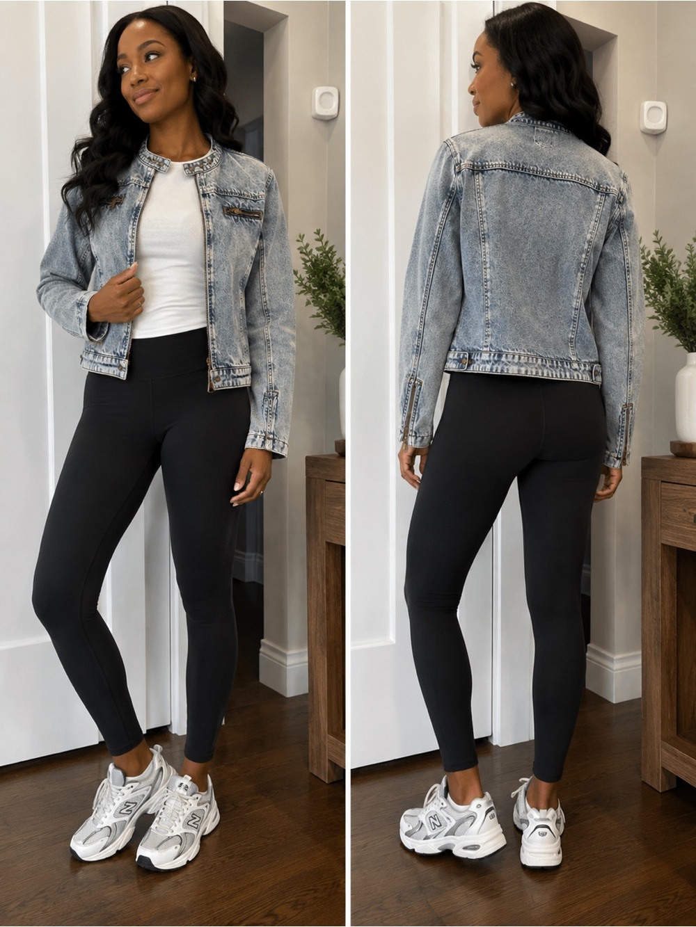 Lioness Light Blue Acid-Wash Denim Motorcycle Jacket